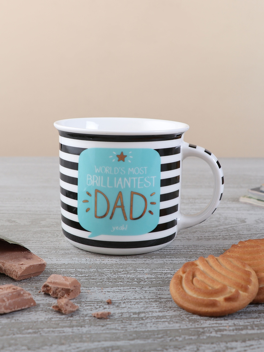 

Archies Blue & Black 2 Pcs Text or Slogans Printed Ceramic Glossy Mugs