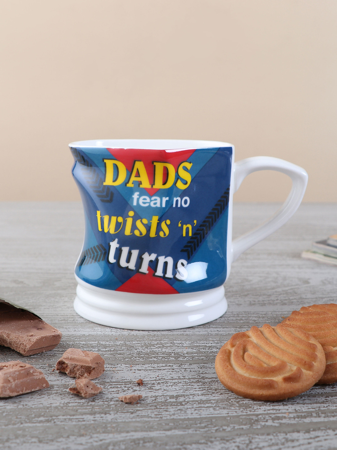 

Archies White & Blue 2 Pcs Text or Slogans Printed Ceramic Glossy Mugs