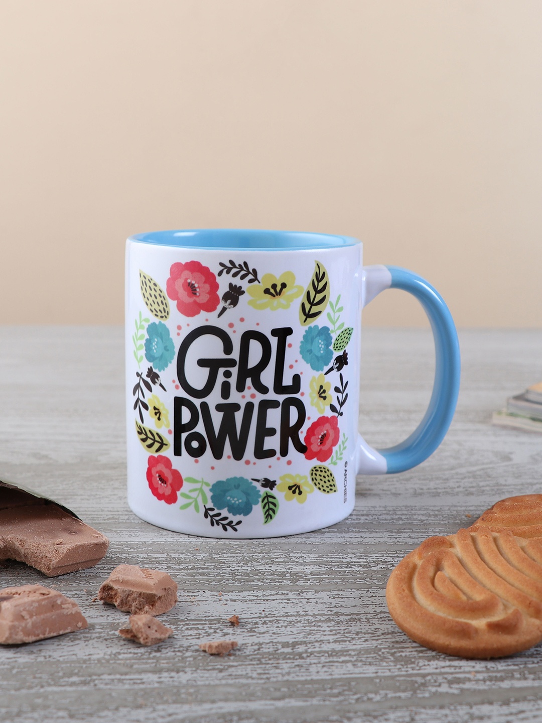 

Archies Blue & Pink 2 Pcs Text or Slogans Printed Ceramic Glossy Mugs