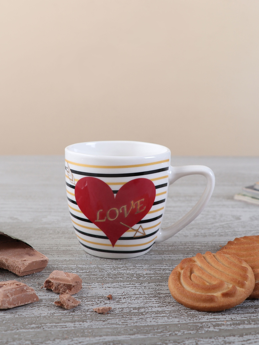 

Archies White & Red 2 Pcs Printed Ceramic Glossy Mugs