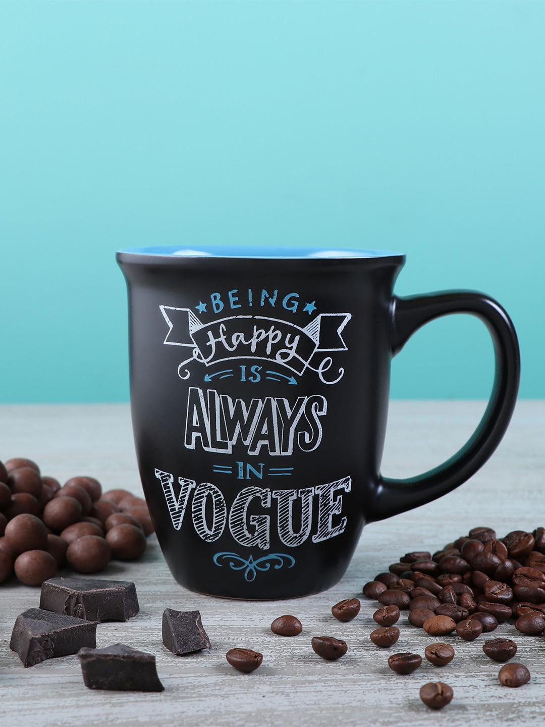 

Archies Black & Blue 2 Pcs Text or Slogans Printed Ceramic Glossy Mugs