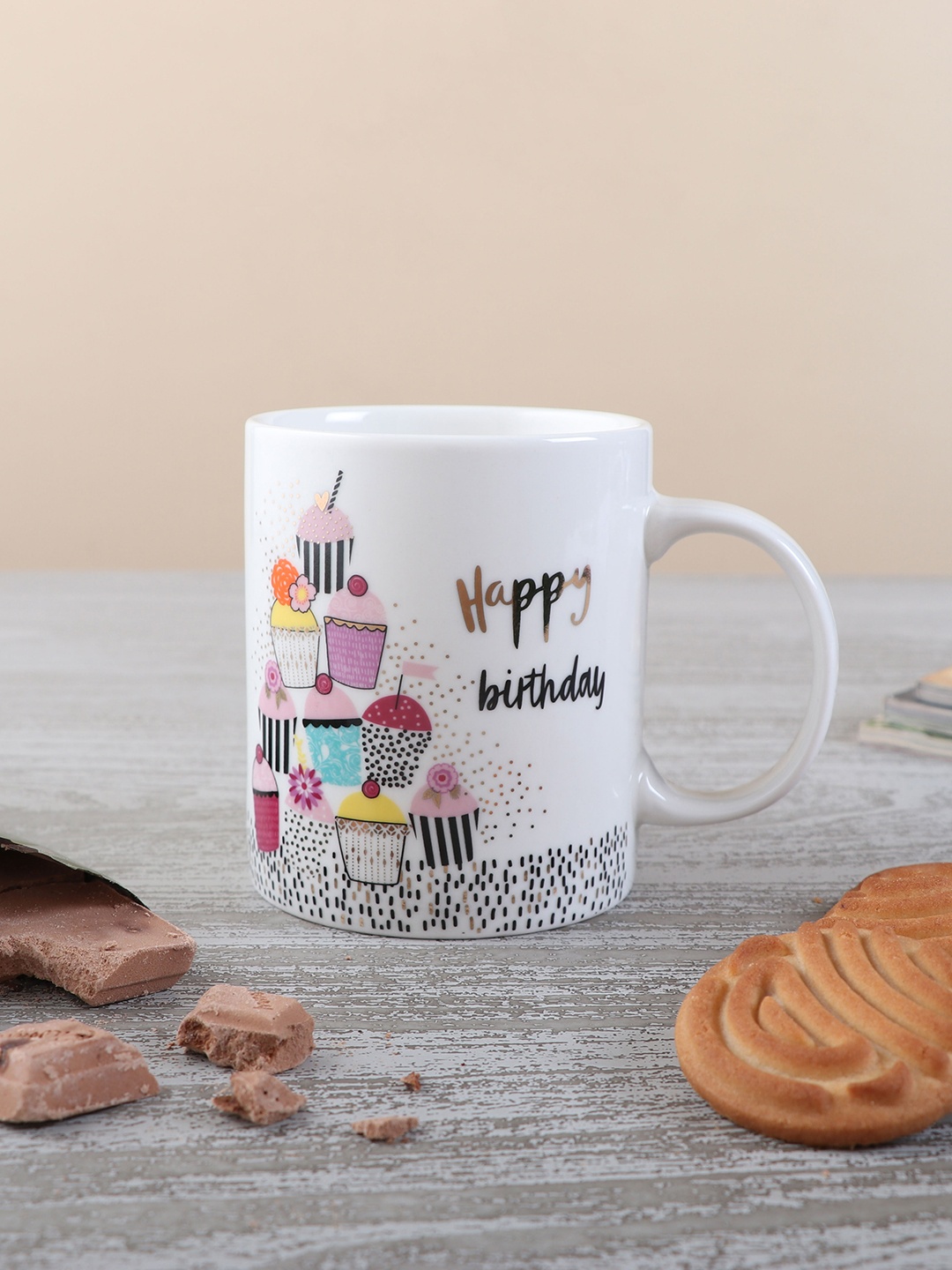 

Archies White & Black 2 Pcs Printed Ceramic Glossy Mugs