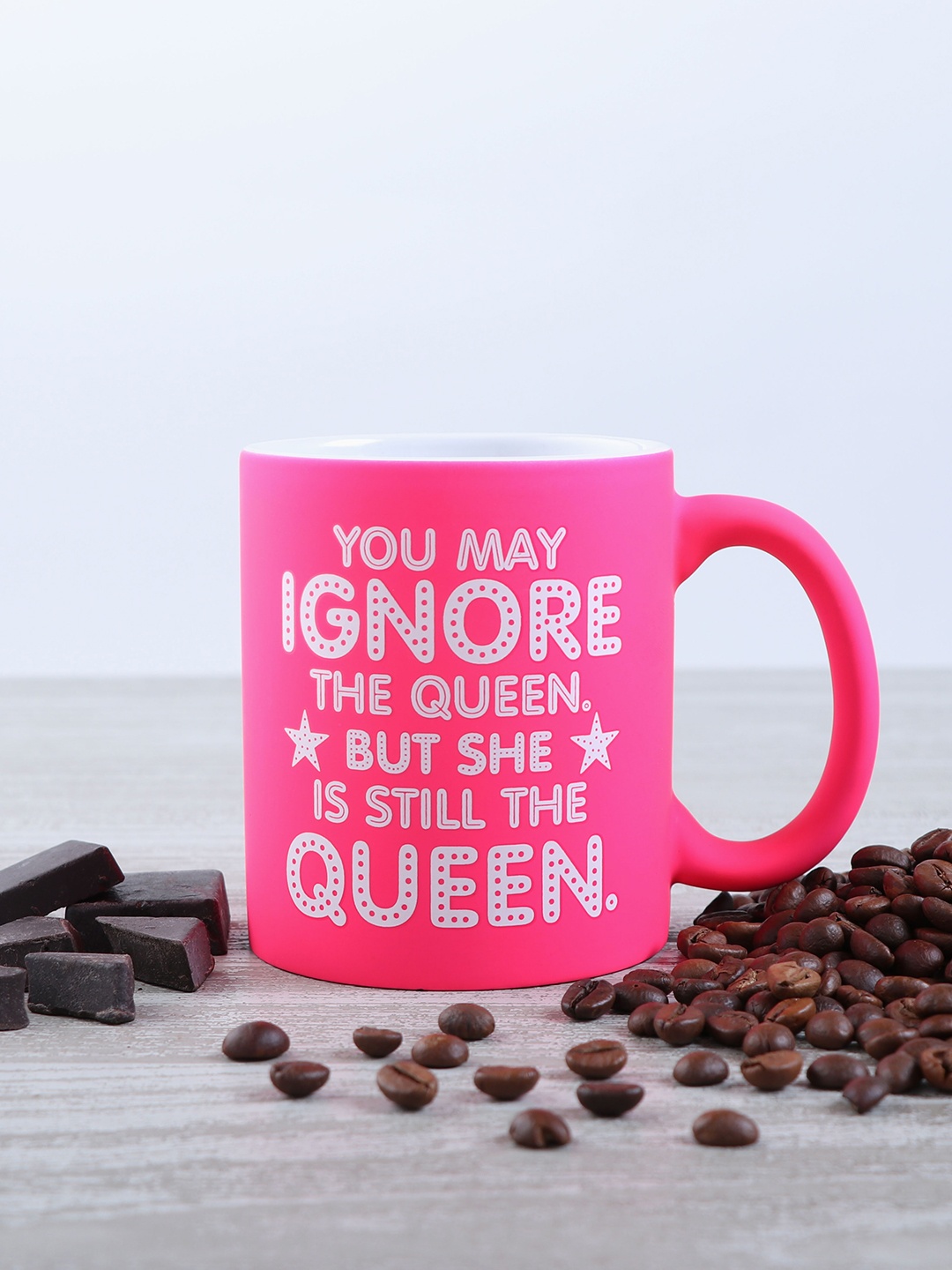 

Archies Neon Pink & White 2 Pcs Text or Slogans Printed Ceramic Glossy Mugs