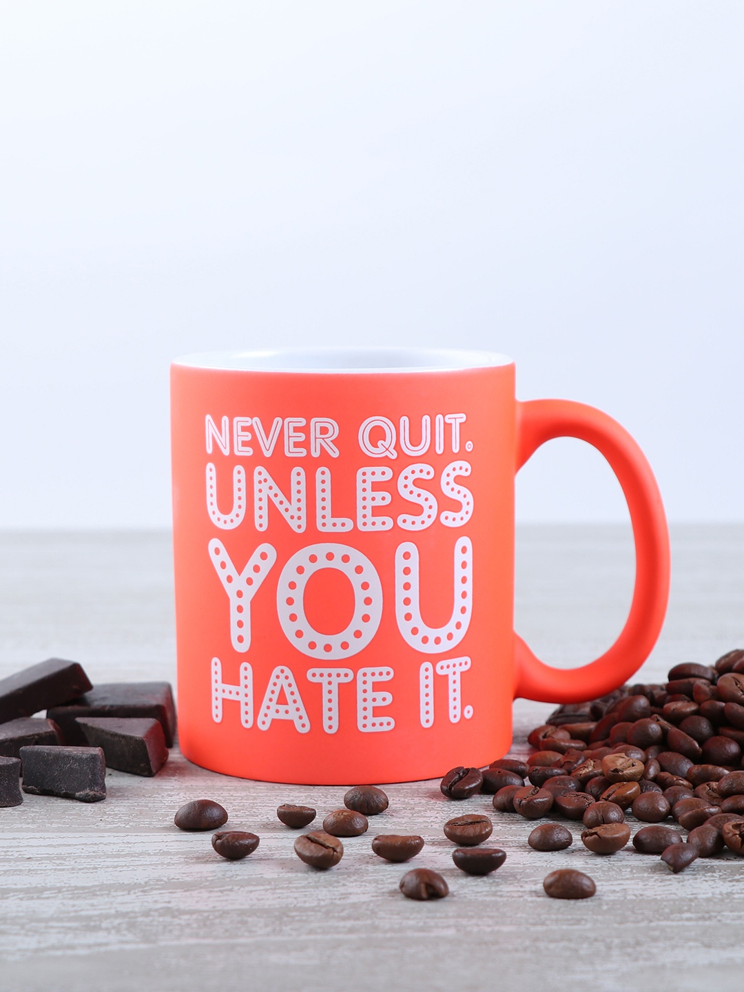 

Archies Neon Orange & White 2 Pcs Printed Ceramic Glossy Mugs
