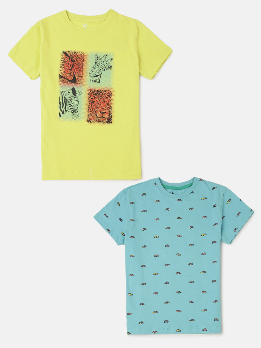 

PIPIN Boys Pack Of 2 Printed Cotton T-shirts, Blue