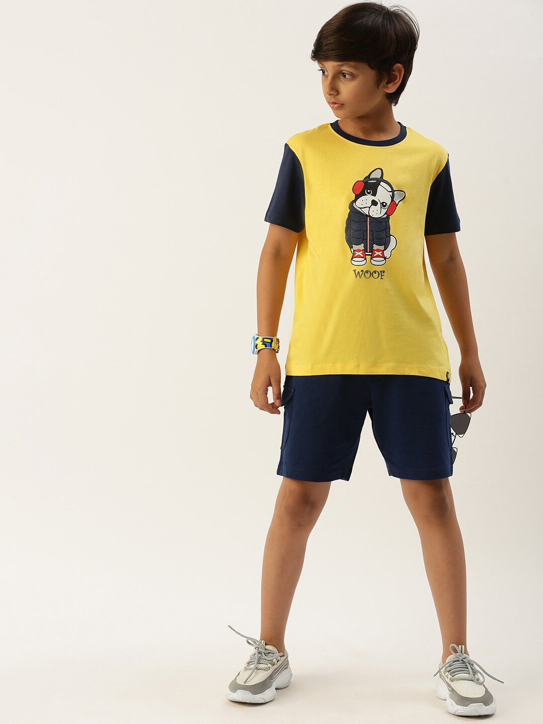 

PIPIN Boys Pack Of 2 Graphic Printed Cotton T-shirt, Green