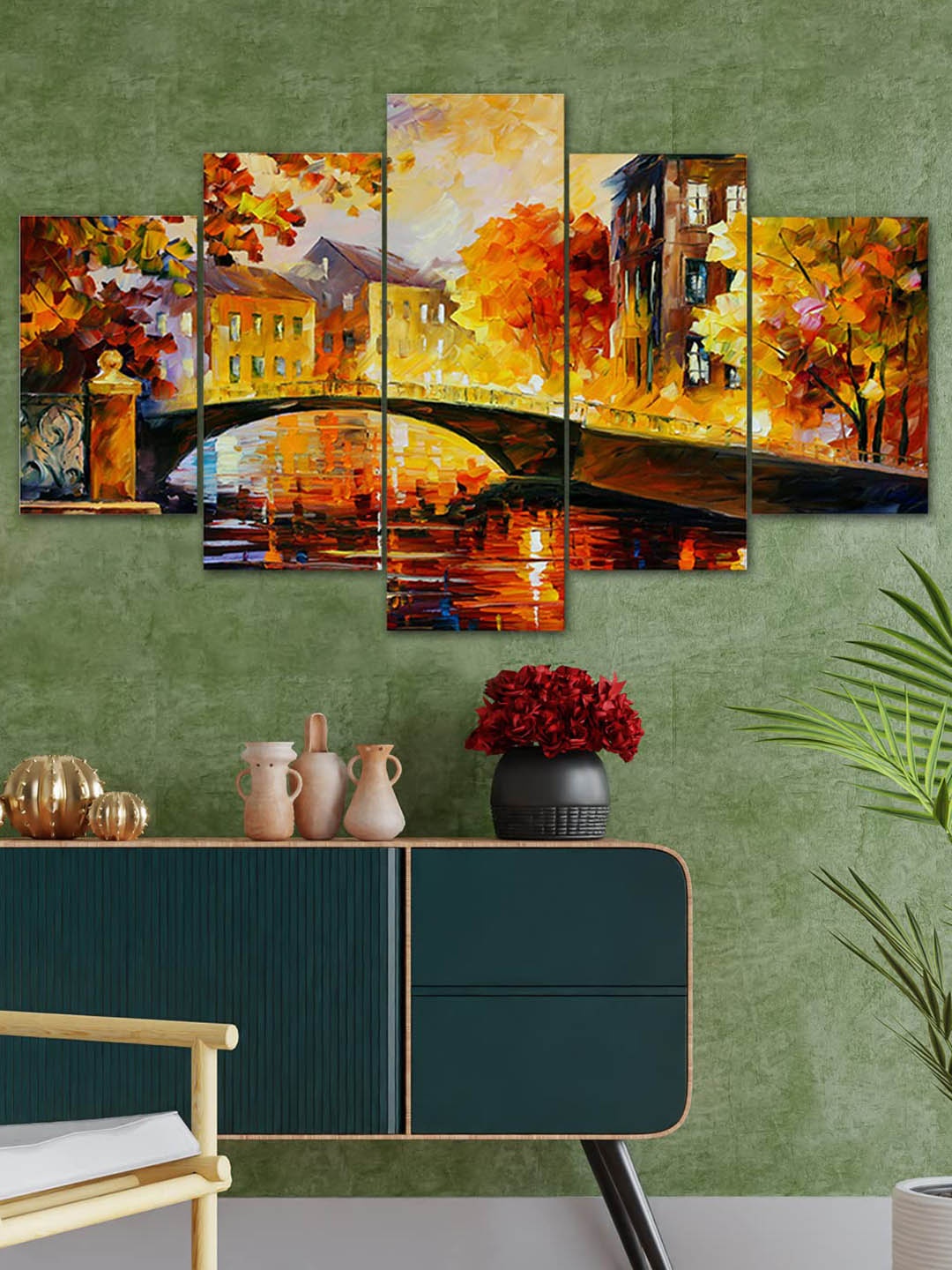 

Perpetual Multicolored Set Of 5 Modern Art Painting 3d Scenery Wall Art, Multi