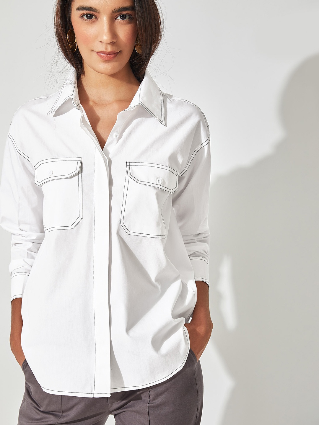 

The Label Life Women Casual Shirt, White