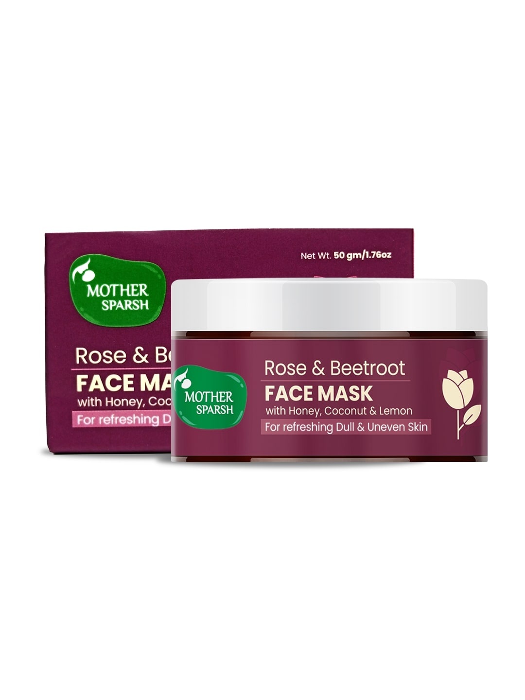 

Mother Sparsh Rose & Beetroot Ubtan Face Mask with Honey & Orange Peel - 50 g, Pink