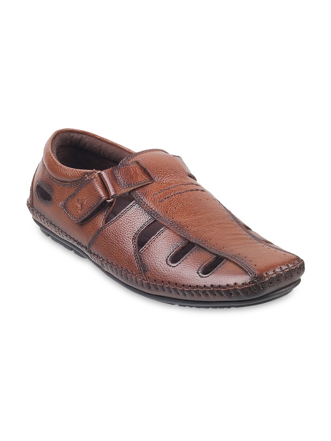 

Mochi Men Leather Shoe-Style Sandals, Tan