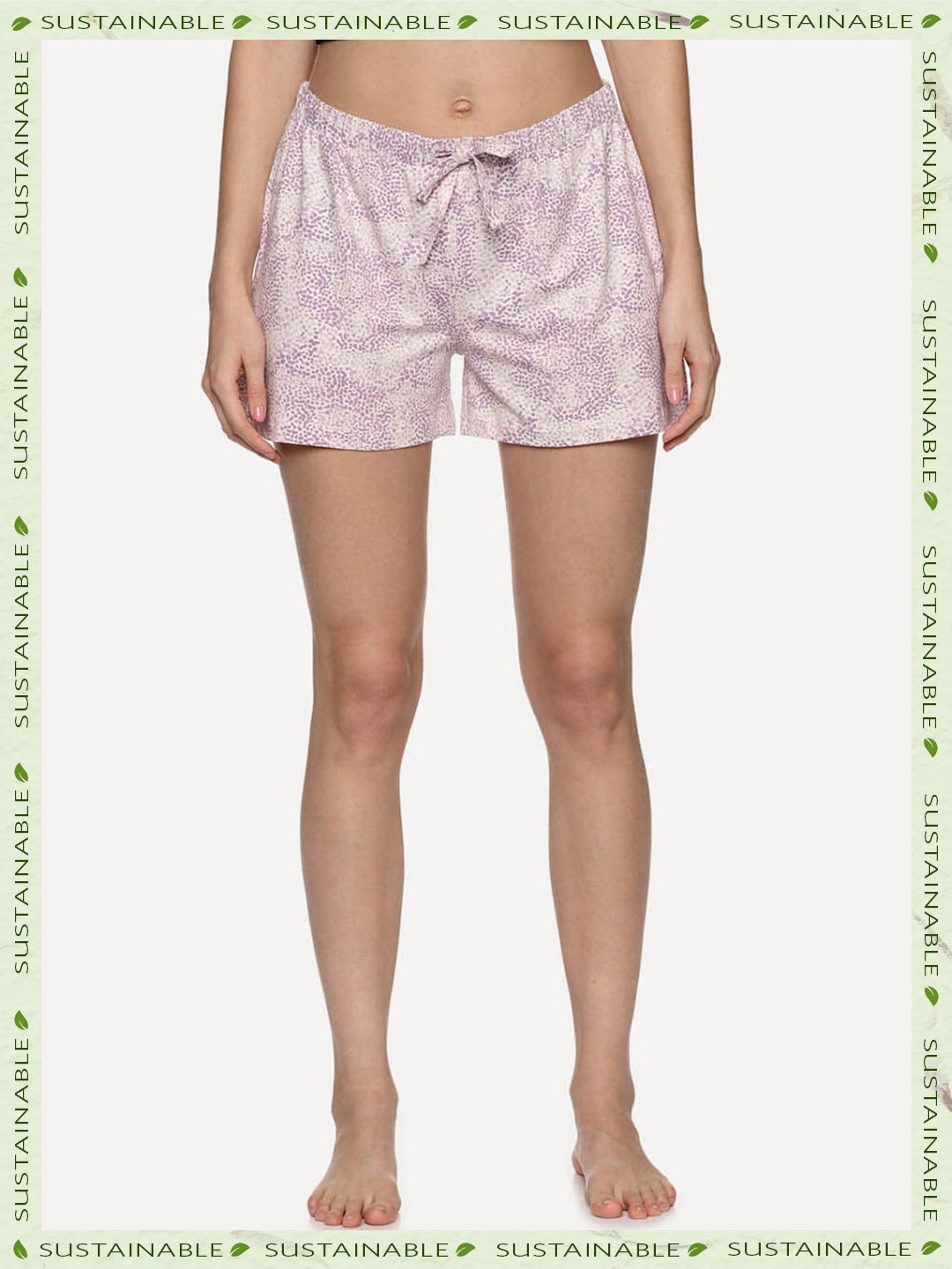 

HERE&NOW Abstarct Printed Regular Shorts, Purple