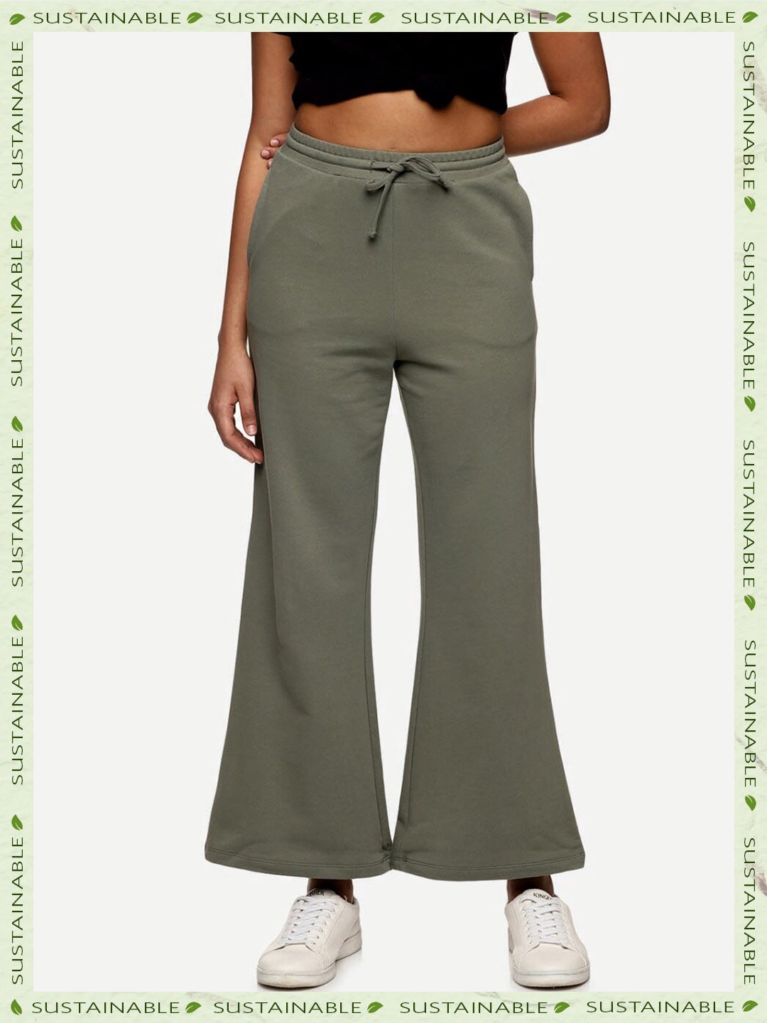 

HERE&NOW Women Fairtrade Cotton Track Pant, Olive