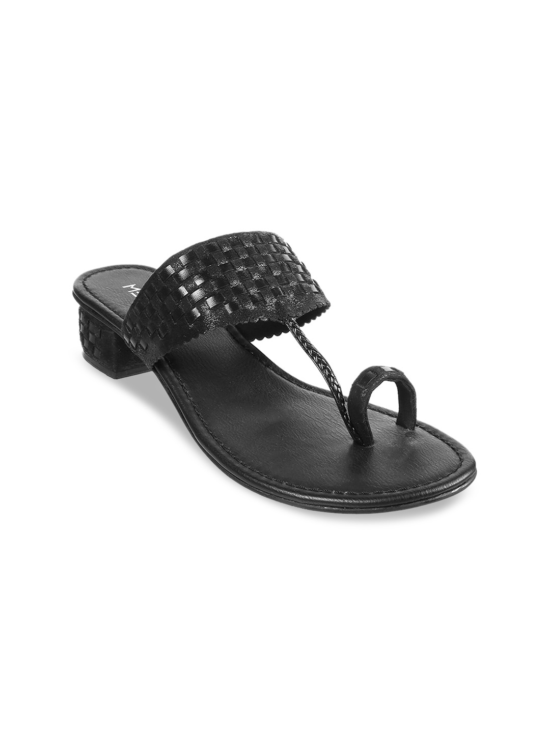 

Metro Open Back Embellished Block Heels, Black