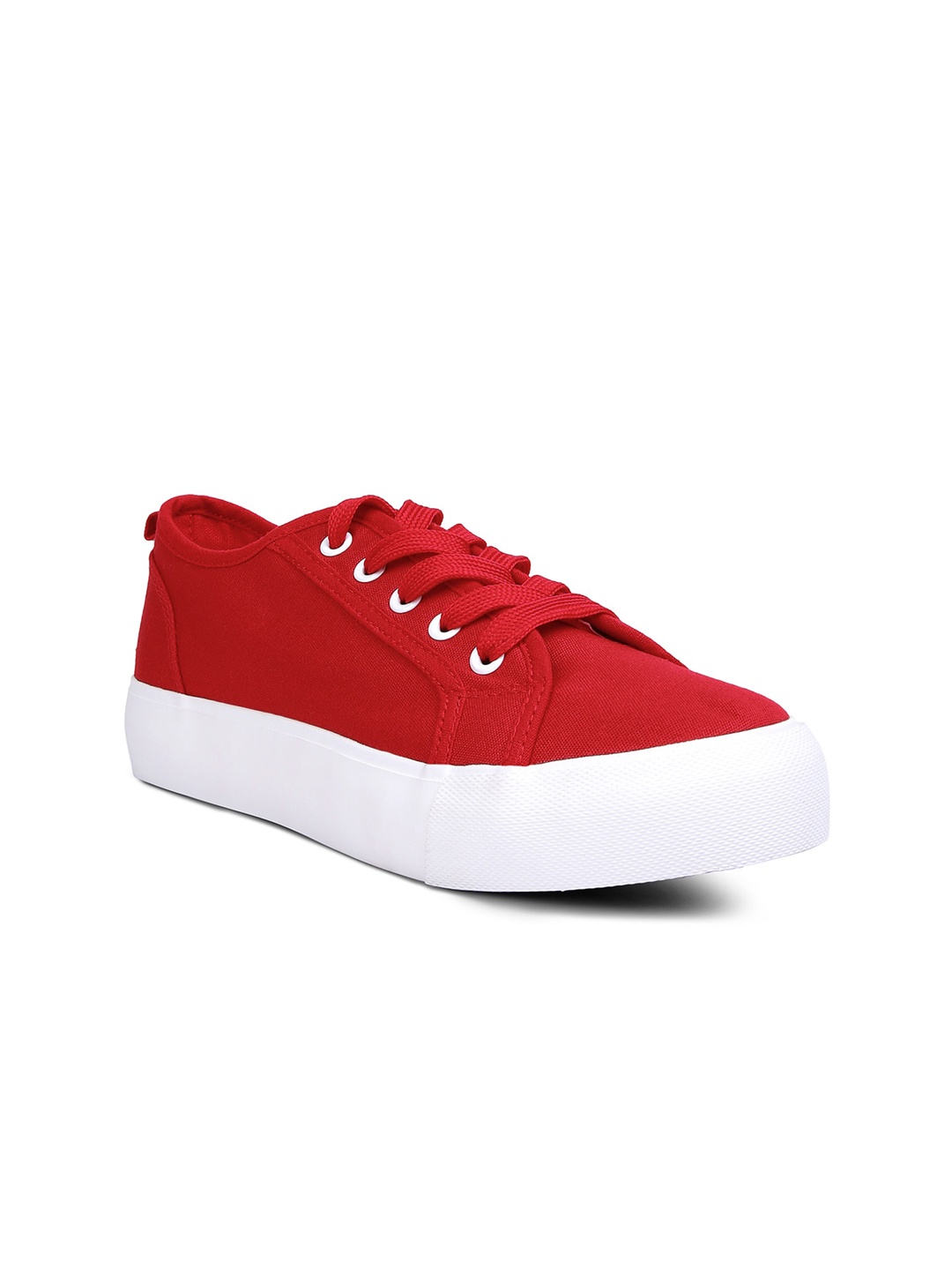

London Rag Women Flatform Lace-Up Sneakers, Red