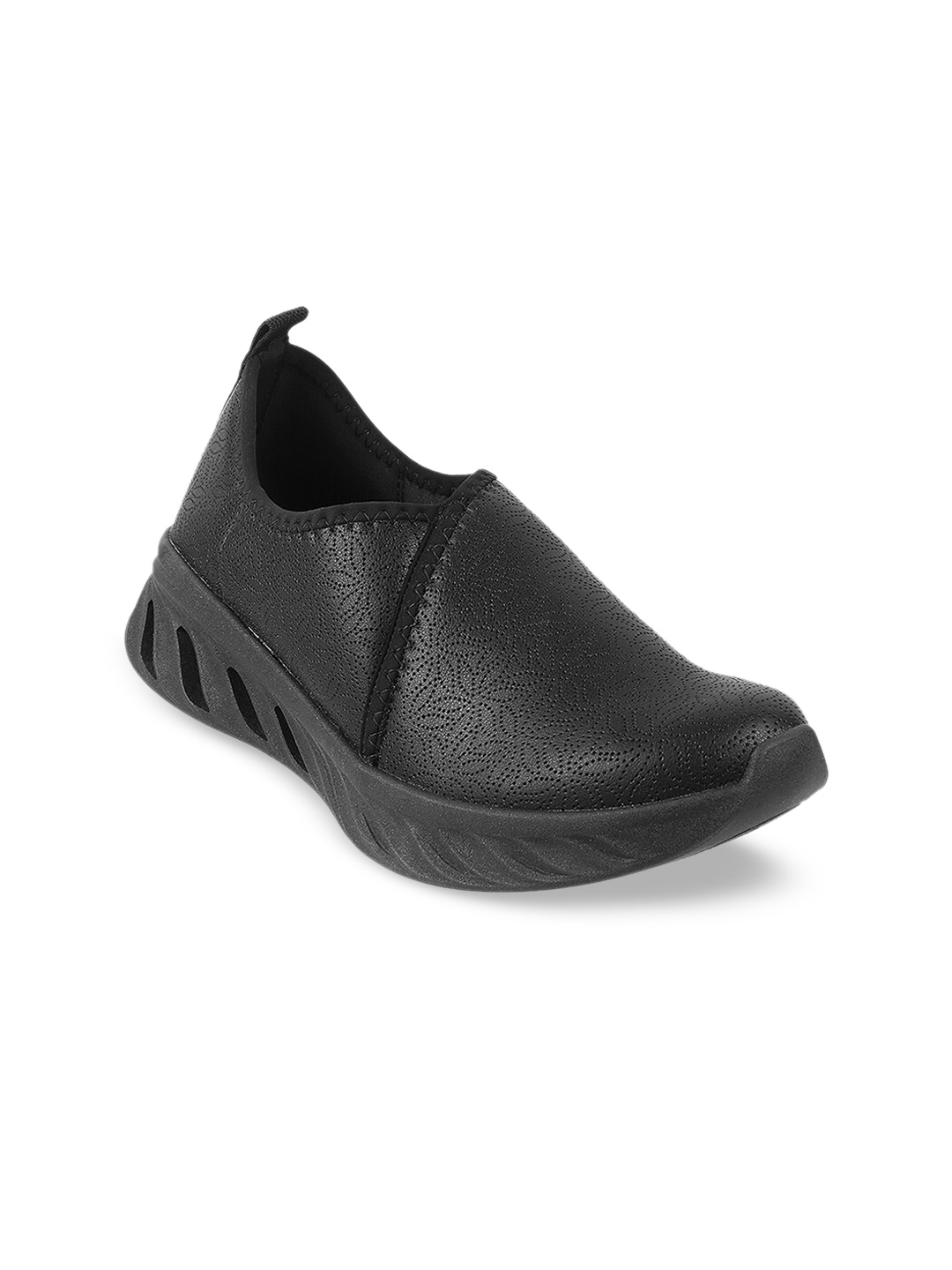 

Biofoot Women Textured Slip-On Sneakers, Black