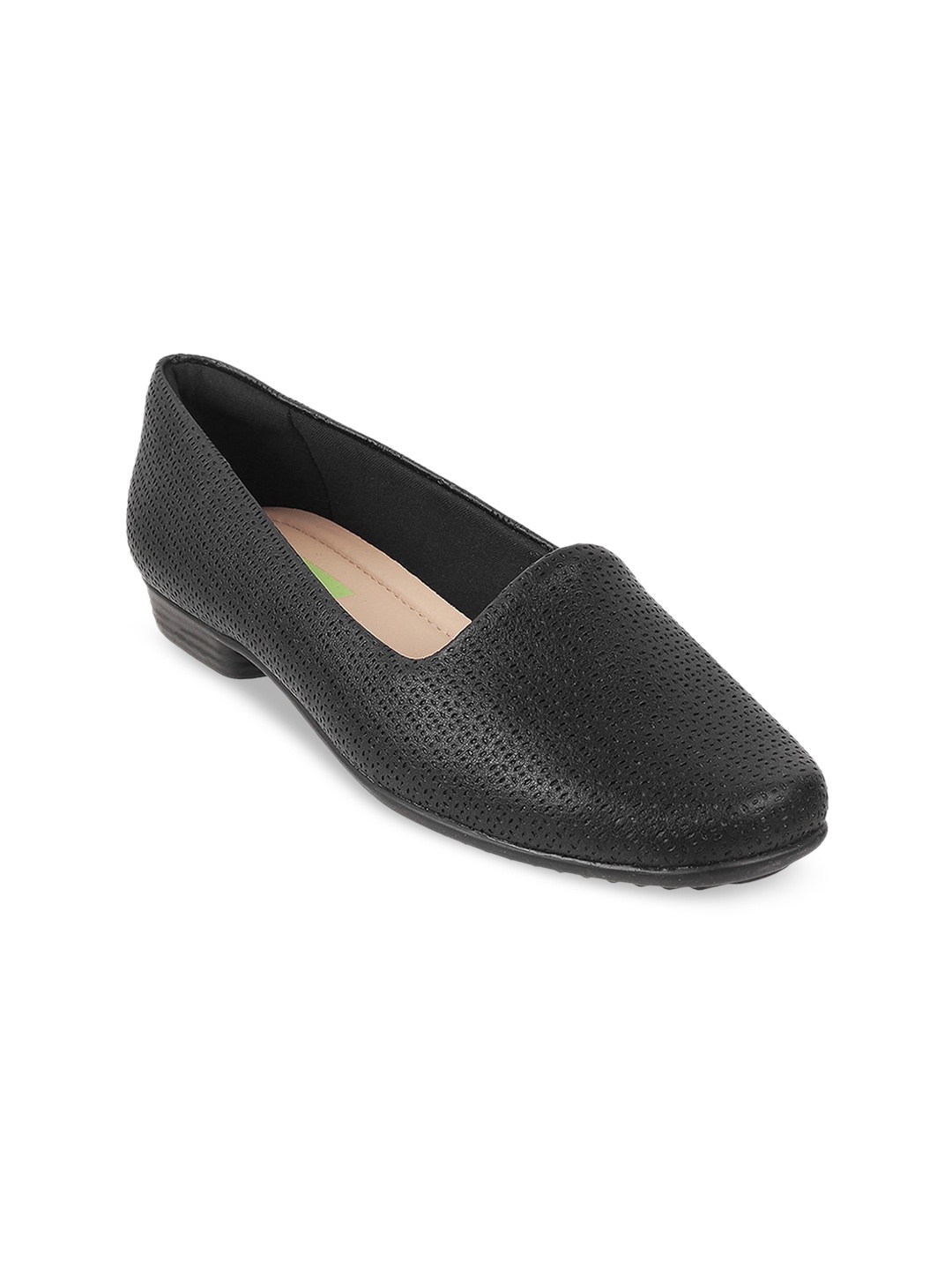 

Biofoot Women Textured Ballerinas With Laser Cuts, Black
