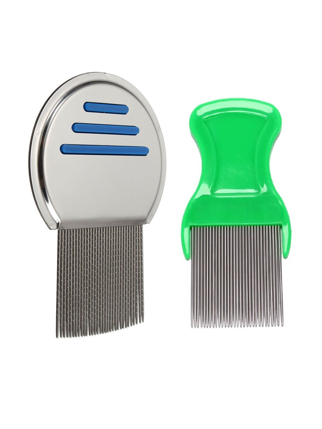 

Alexvyan Set Of 2 Metal Teeth Magnifier Lens Nit & Egg Head Lice Comb, Green
