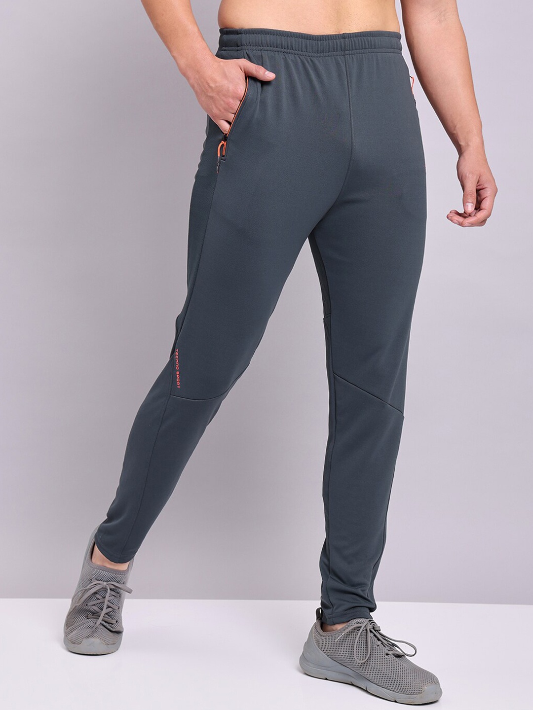 

Technosport Men Active Slim Fit Trackpants with Rapid Dry Technology, Charcoal