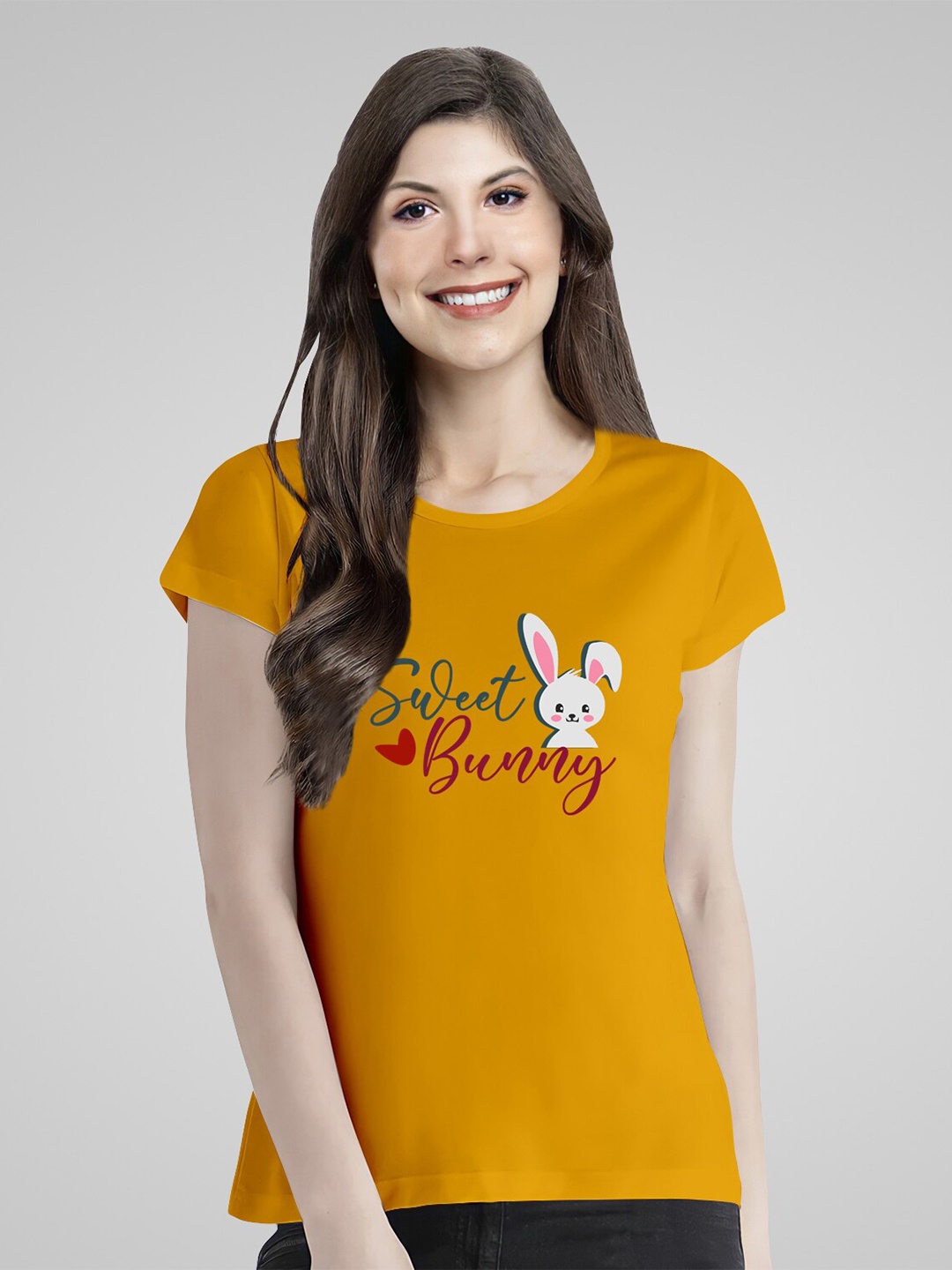 

Pootlu Typography Printed Pure Cotton T-shirt, Mustard