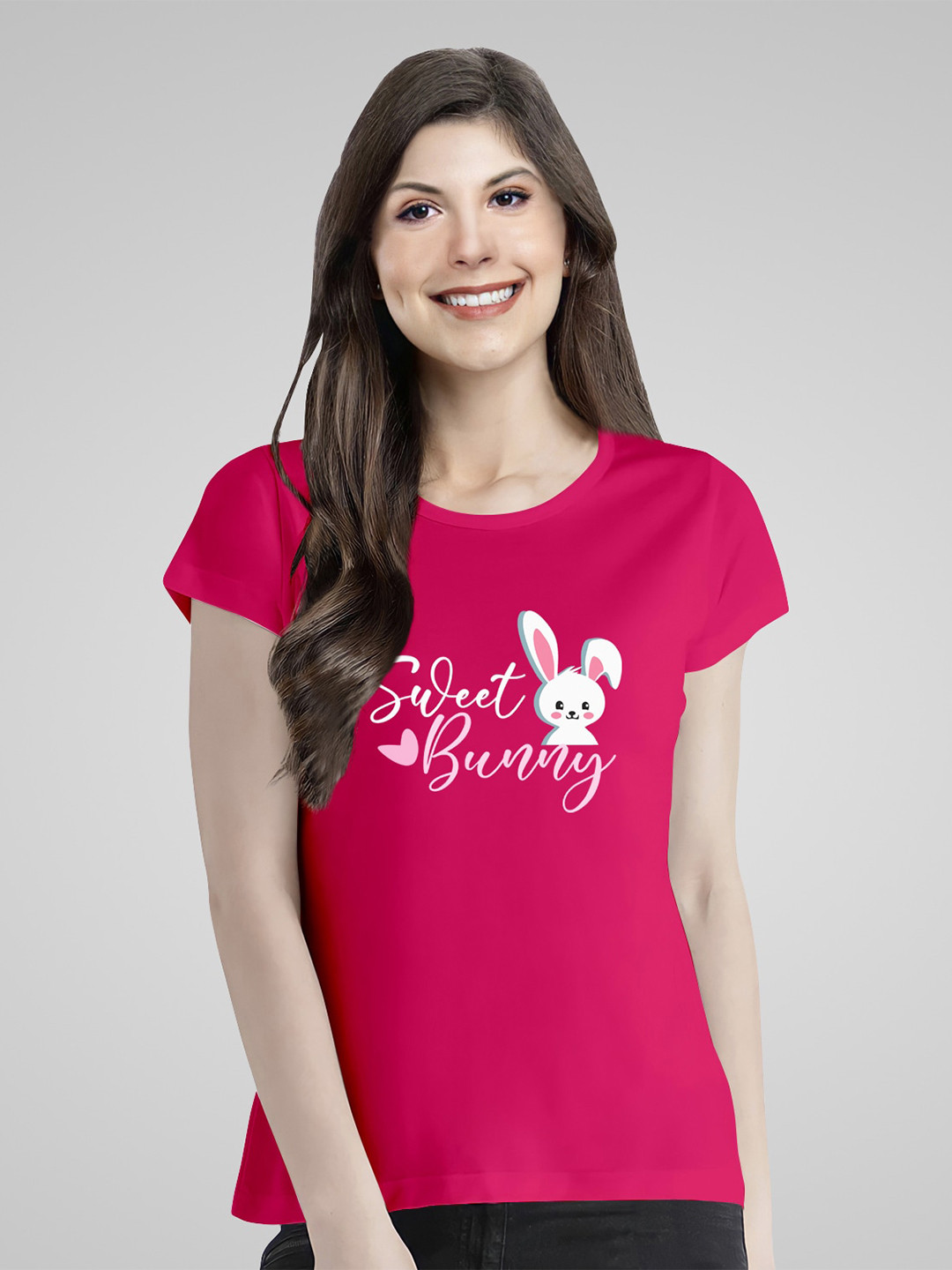 

Pootlu Typography Printed Pure Cotton T-shirt, Pink