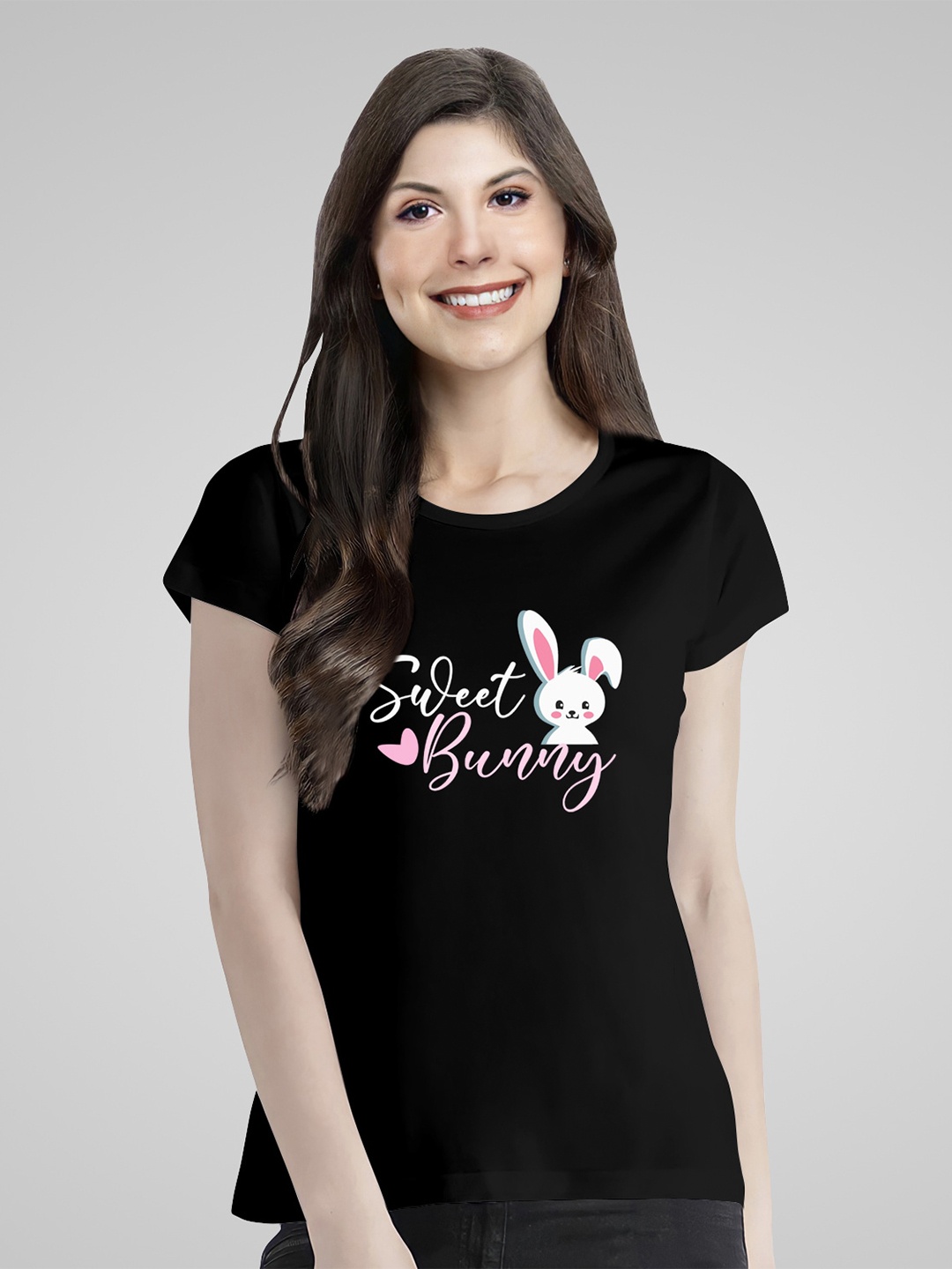 

Pootlu Typography Printed Pure Cotton T-shirt, Black
