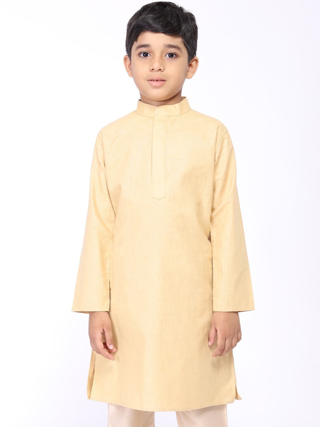 

TABARD Boys Mandarin Collar Cotton Kurta, Beige