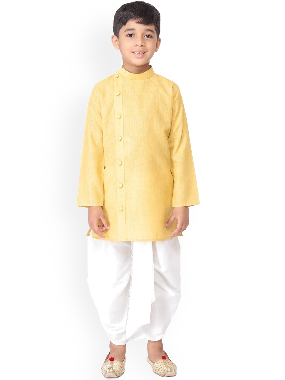 

TABARD Boys Mandarin Collar Cotton Straight Kurta, Yellow