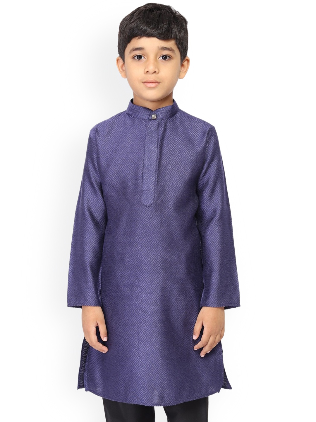 

TABARD Boys Geometric Woven Design Cotton Kurta, Blue