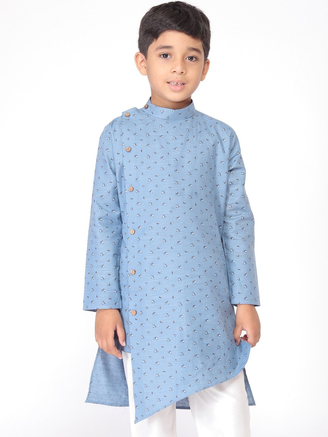 

TABARD Boys Quirky Printed Cotton Kurta, Blue