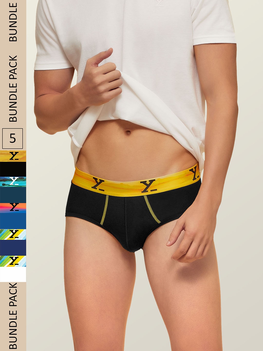 

XYXX Men Pack Of 5 Dynamo Micro Modal Mid-Rise Briefs, Blue