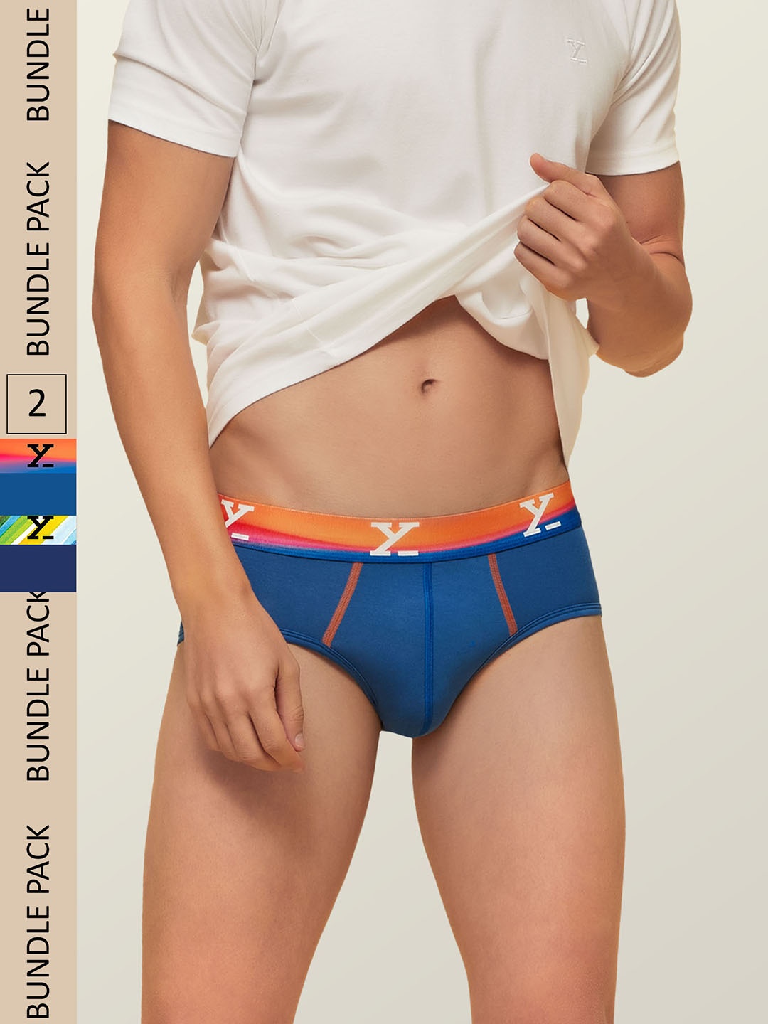 

XYXX Men Pack Of 2 Mid-Rise Dynamo Micro Modal Basic Briefs XYBRF2PCKN125, Blue