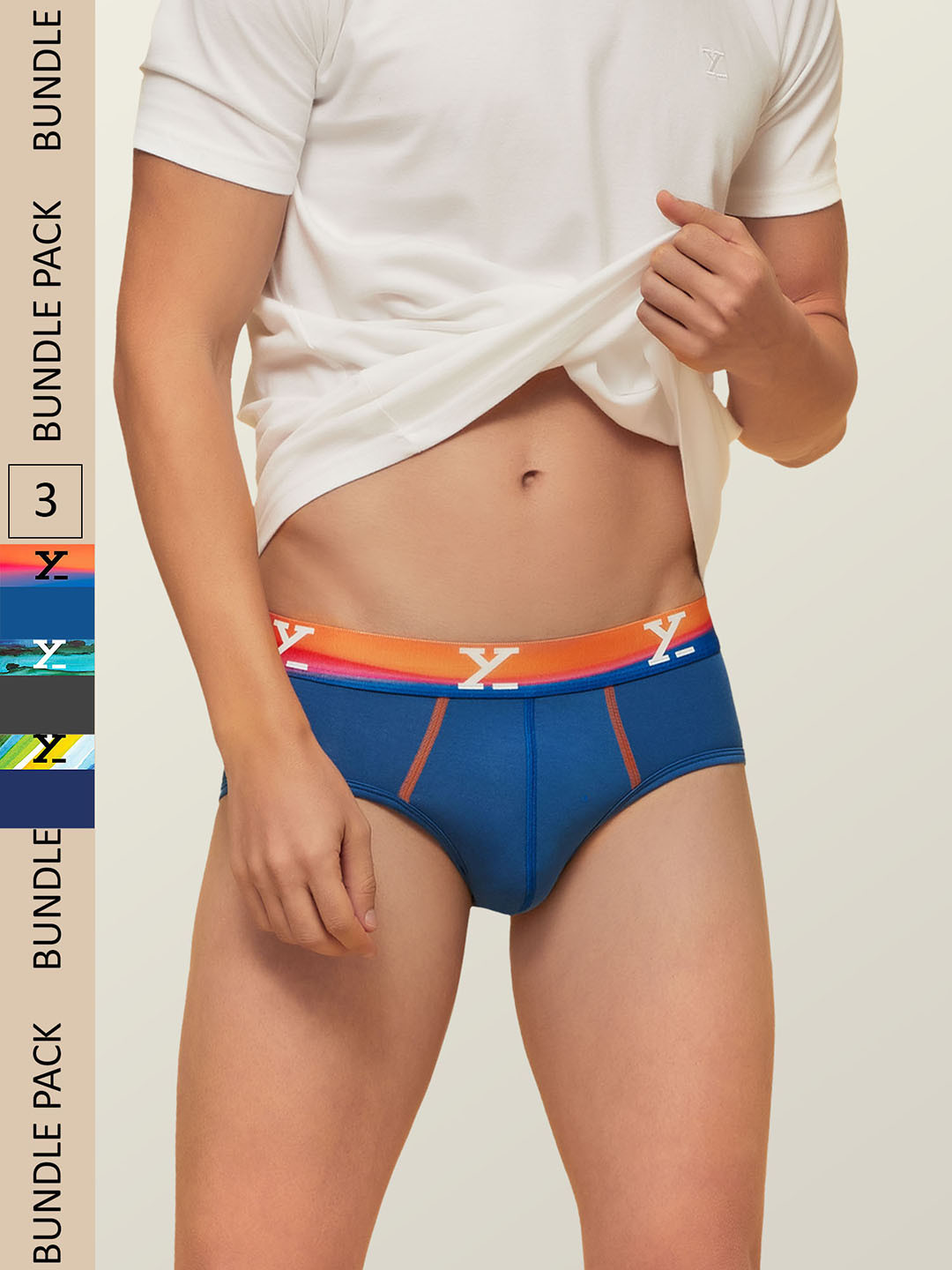 

XYXX Men Pack Of 3 Mid-Rise Dynamo Micro Modal Briefs, Blue