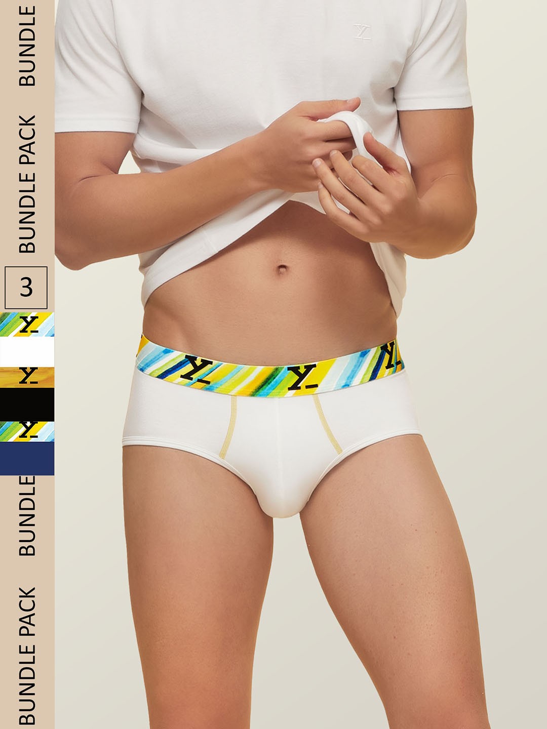 

XYXX Men Pack Of 3 Dynamo Micro Modal Mid-Rise Basic Briefs, Blue