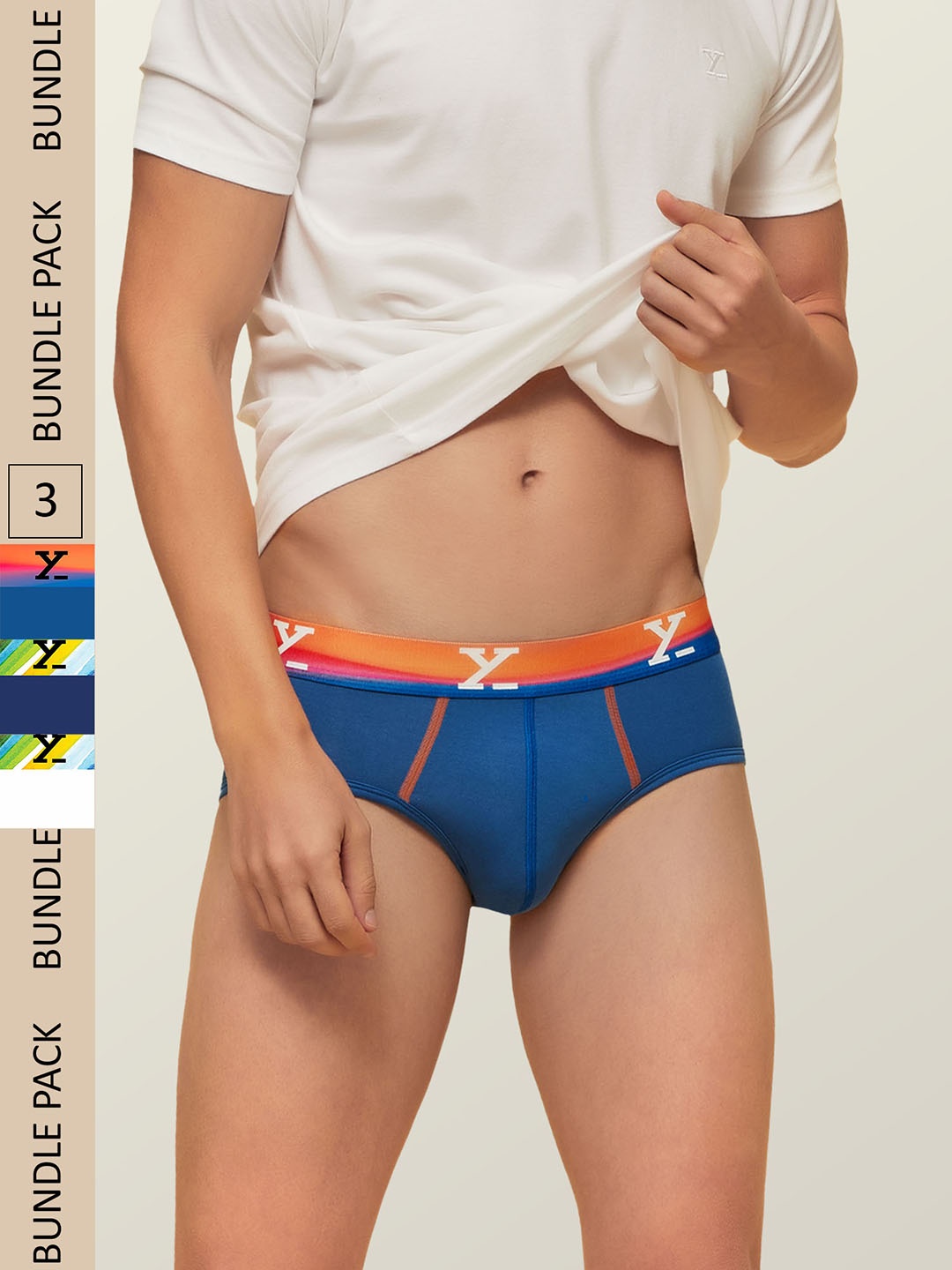

XYXX Men Pack Of 3 Dynamo Micro Modal Mid-Rise Basic Briefs, White
