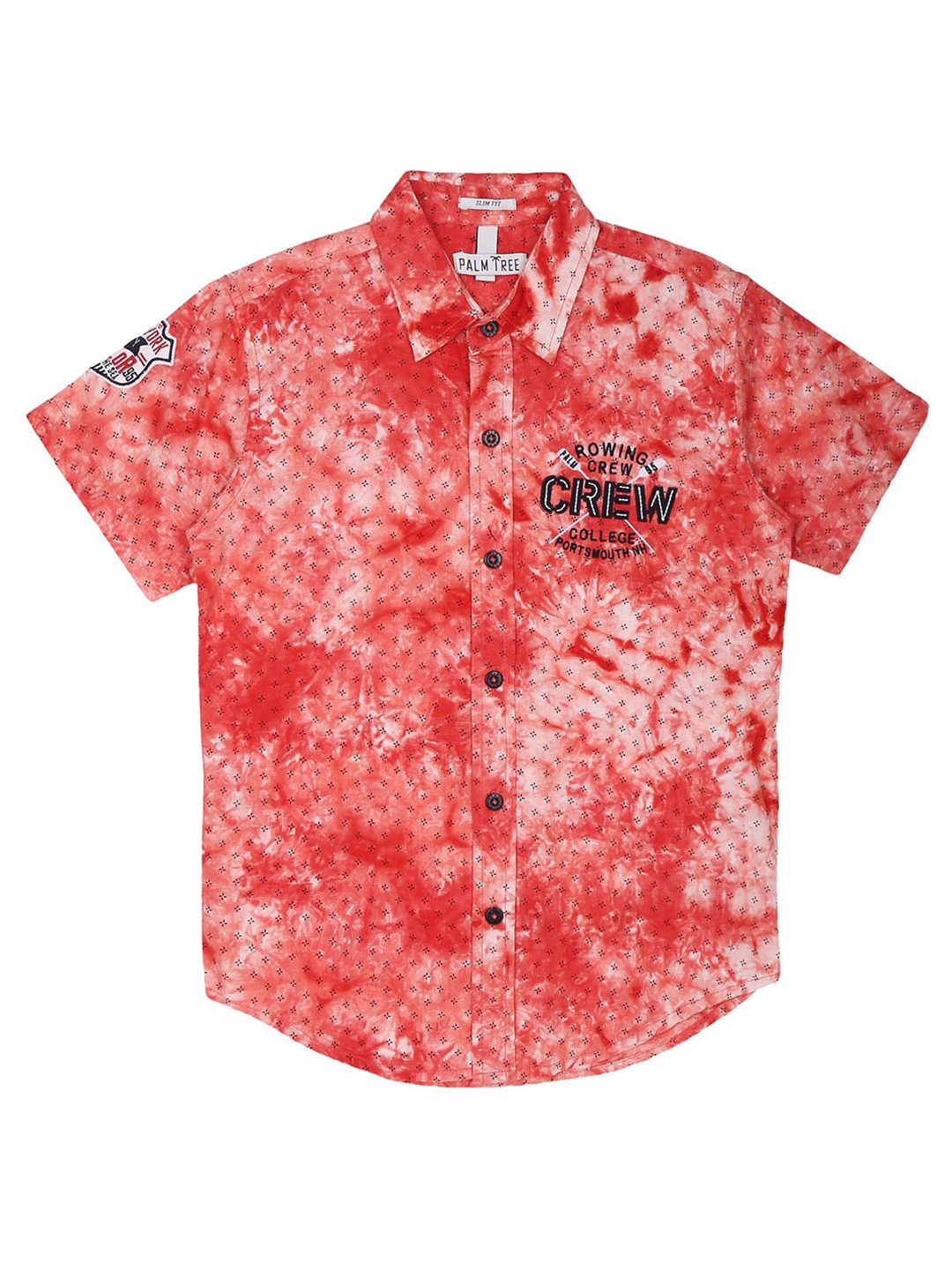 

Palm Tree Boys Abstract Printed Casual Shirt, Red