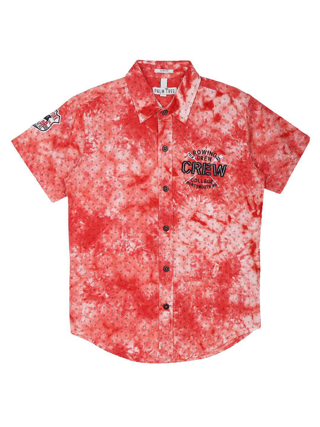

Palm Tree Boys Abstract Printed Casual Cotton Shirt, Red