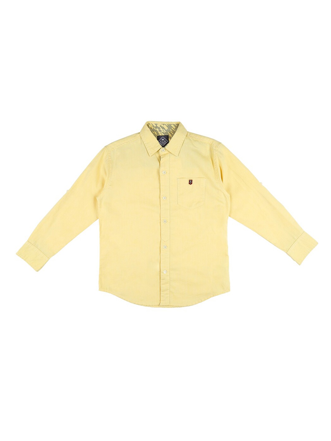 

Palm Tree Boys Spread Collar Casual Cotton Shirt, Yellow