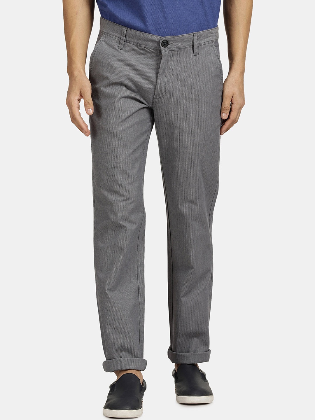 

t-base Men Cotton Chinos Trousers, Grey