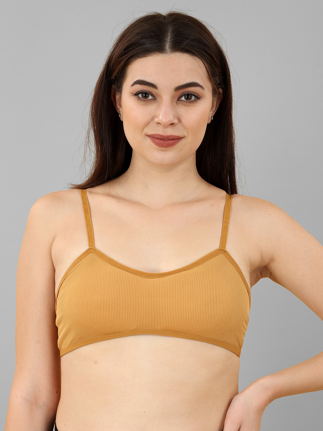 

Spiaty Cotton Lightly Padded Seamless Bralette Bra, Beige