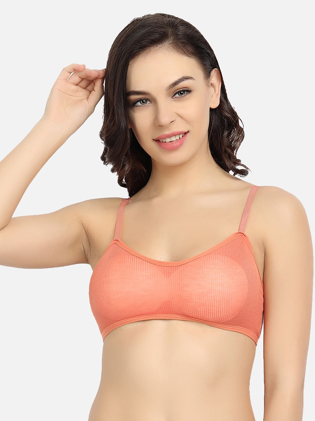 

Spiaty Lightly Padded Seamless Cotton Bralette Bra, Orange