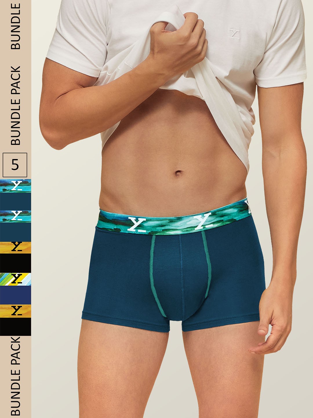 

XYXX Men Pack of 5 Dynamo Micro Modal Trunks XYTRNK5PCKN125, Blue