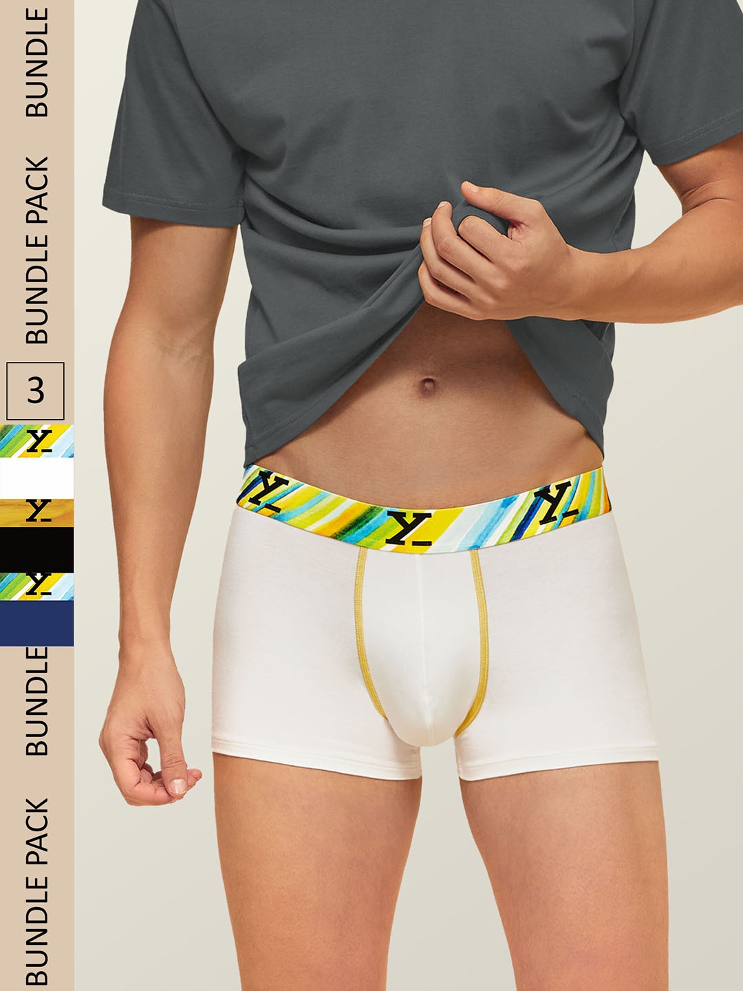 

XYXX Men Pack Of 3 Dynamo Micro Modal Trunks XYTRNK3PCKN139, Black