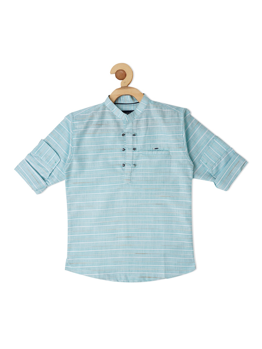 

CAVIO Boys Blue Comfort Horizontal Striped Casual Shirt