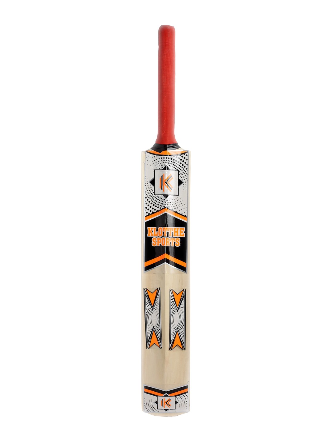 

KLOTTHE Kashmir Willow Cricket Bat With 1 Tennis Ball & 3 Wicket Stumps, Red