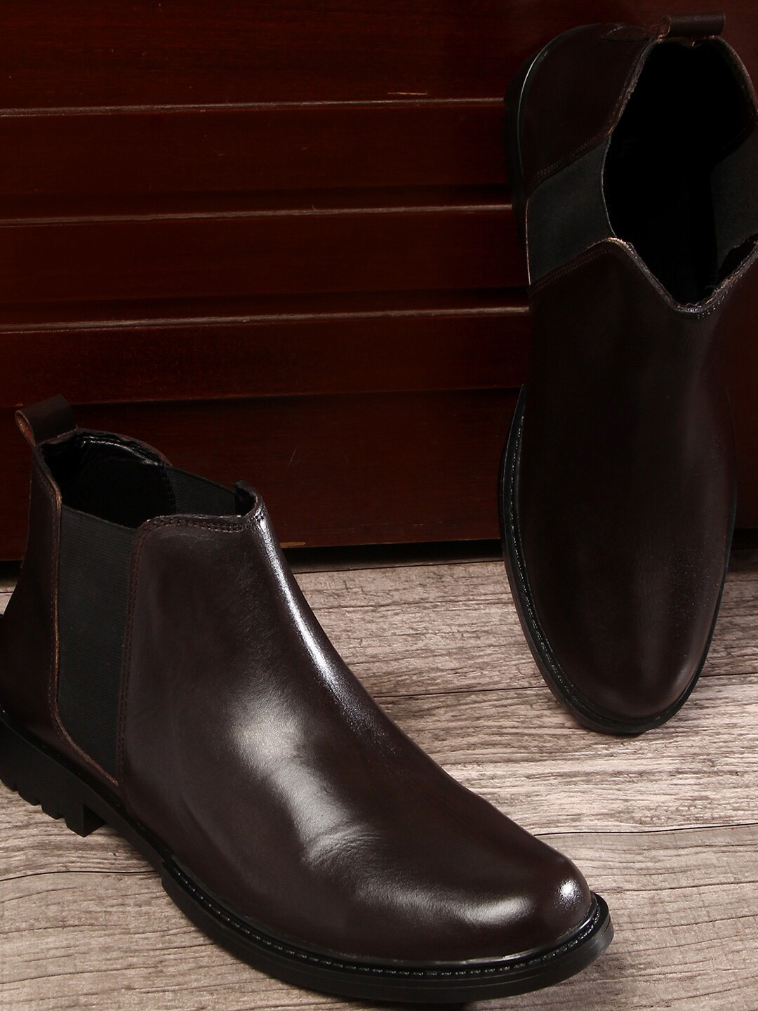 

LOUIS STITCH Men Leather Chelsea Boots, Brown