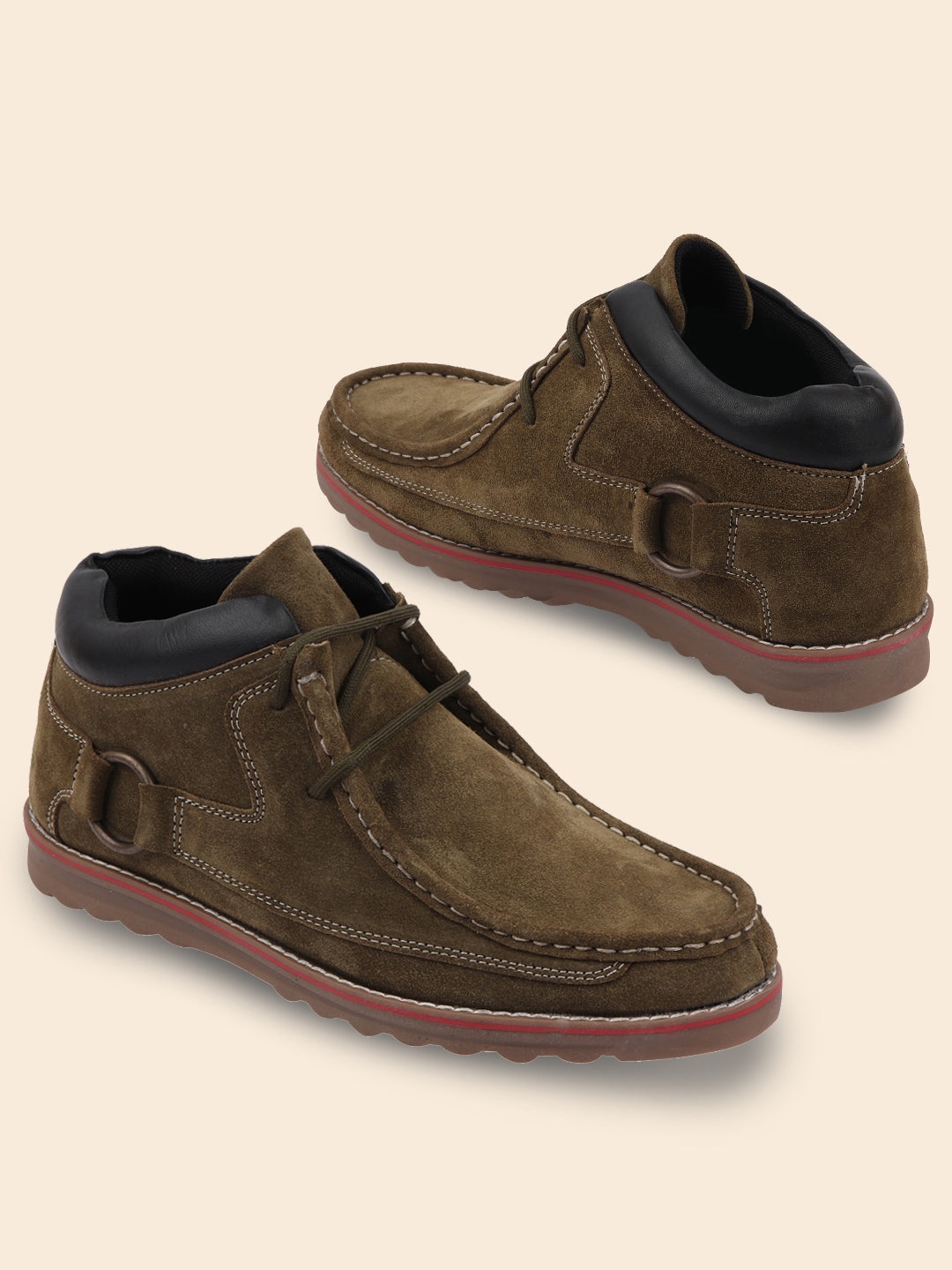

FAUSTO Men Mid-Top Lightweight Suede Sneakers, Olive