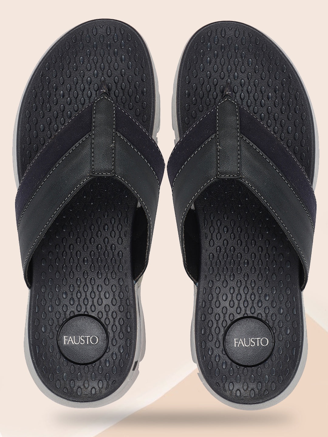 

FAUSTO Men Slip On Thong Flip-Flops, Navy blue