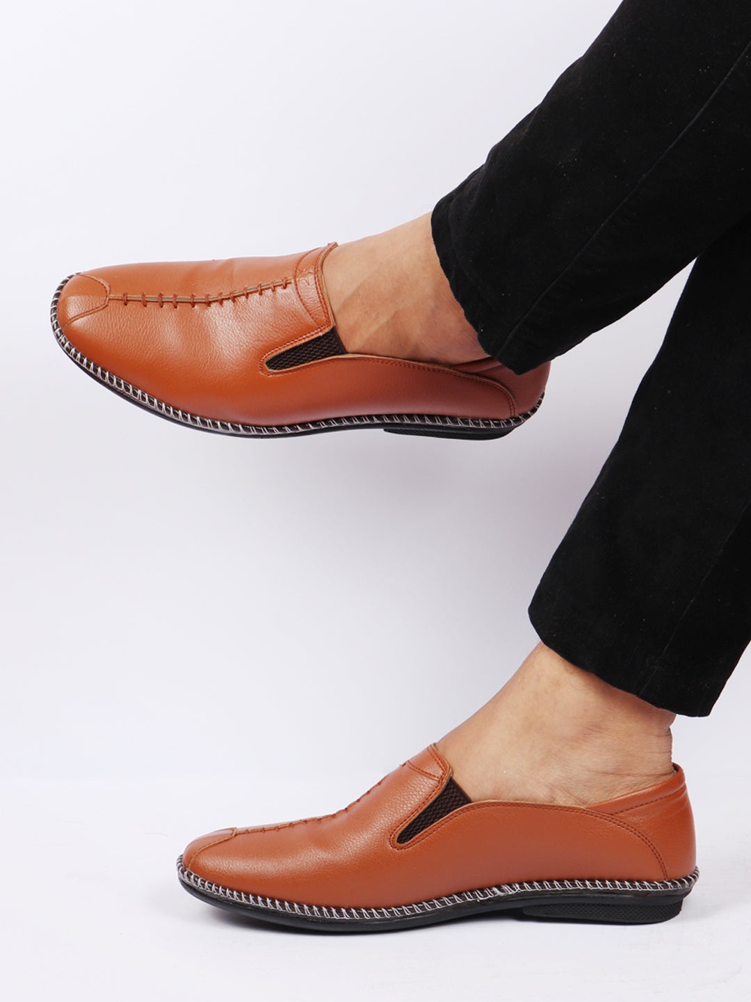 

FAUSTO Men Lightweight Slip-On Loafers, Tan