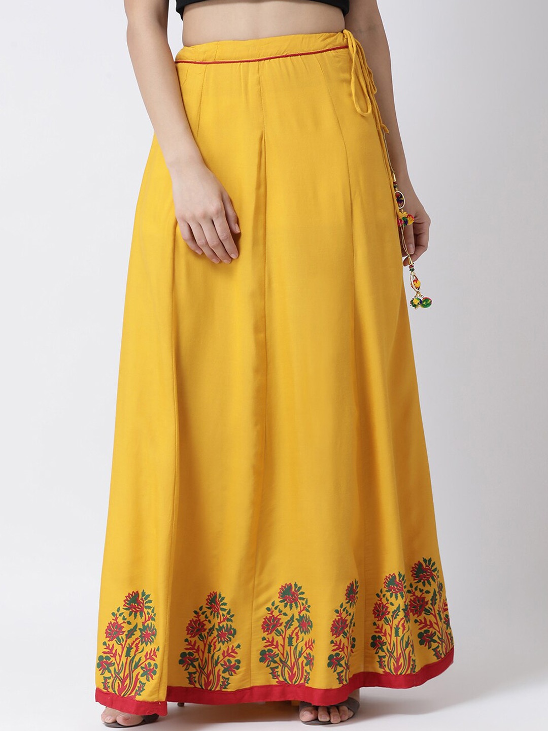 

Charitra Printed Maxi Flared Skirts, Mustard