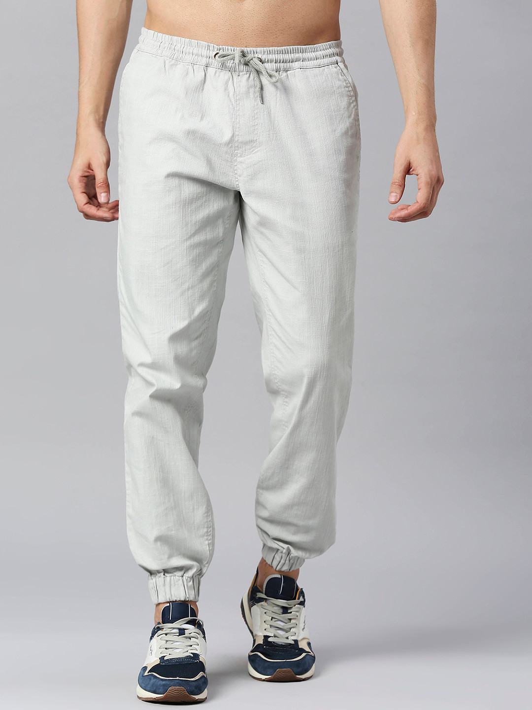 

HERE&NOW Men Comfort Slim Fit Joggers, Grey